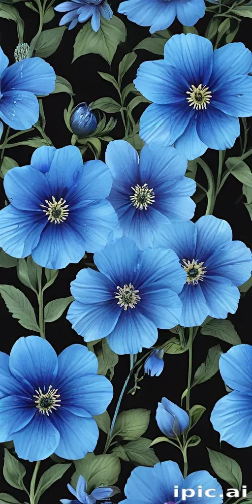 blue flowers transparent
