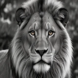 lion black and white