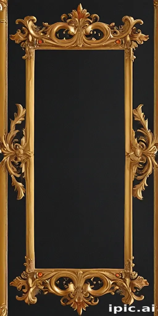 rectangle gold frame png