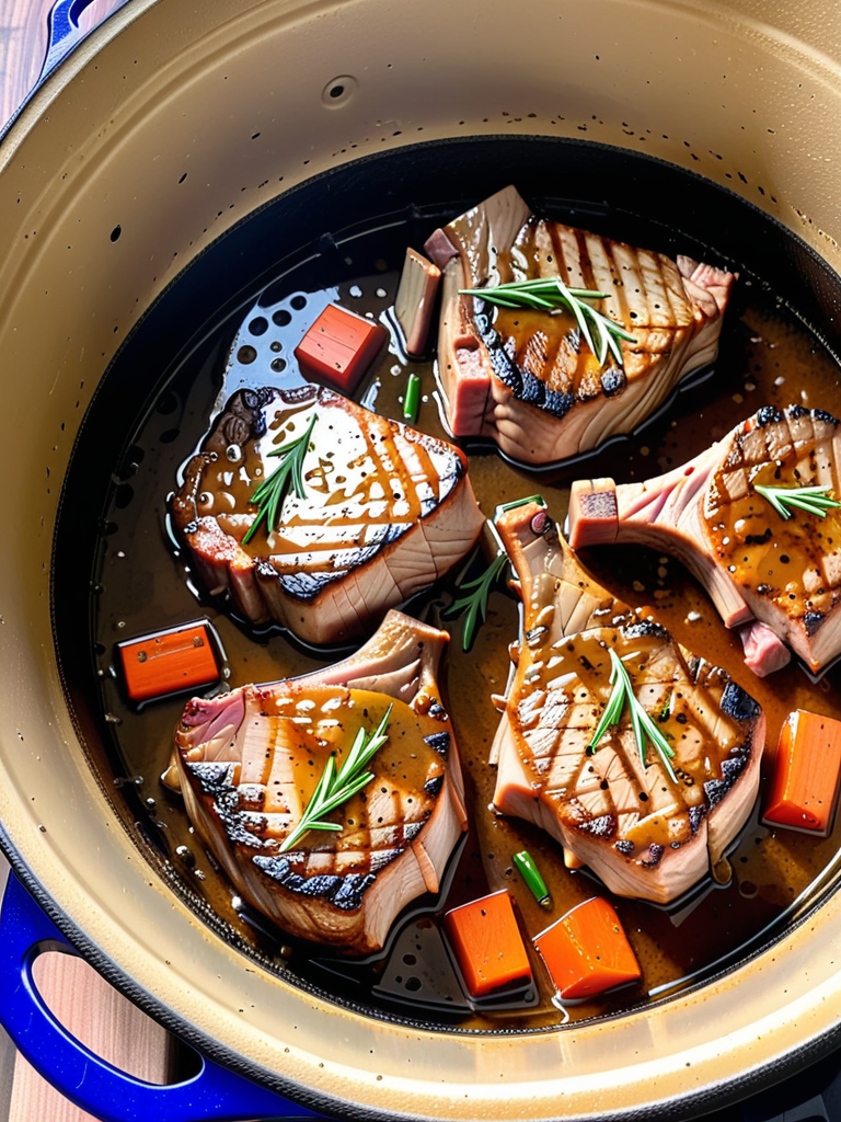 pork chops in a dutch oven