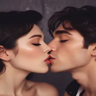 aesthetic kiss