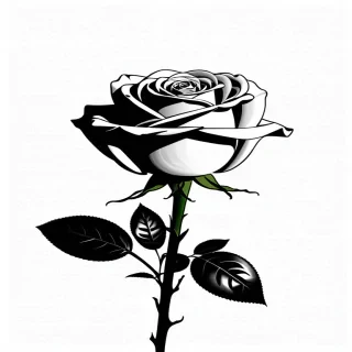 rose png black and white