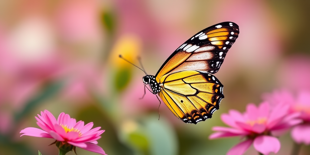 pink background butterfly