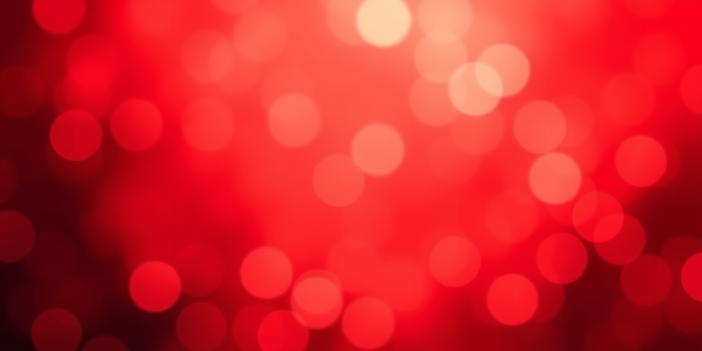 Generate a soft focus background with a rich red color and scattered light bokeh effects. Include varying sizes of circular shapes in a gradient of reds and subtle hints of gold to create a warm and festive atmosphere.
