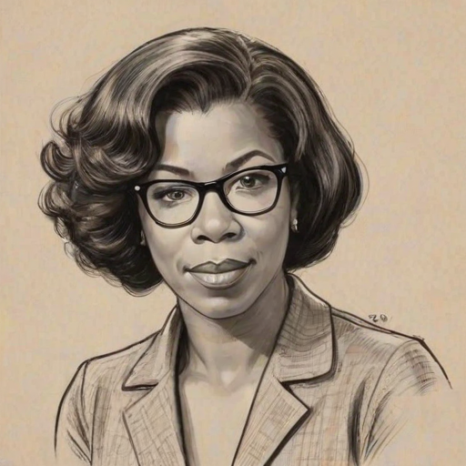 Comely Lorraine Toussaint, pencil sketch, portrait of Fascinating woman 1928s in glasses, hair style beatnik, outline, clear lines, fine lines, 8k