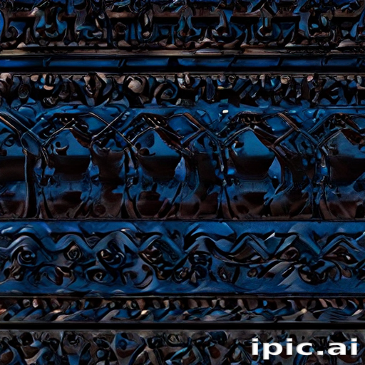 Intricate Patterns and Textures in a Deep Blue Artistic Design