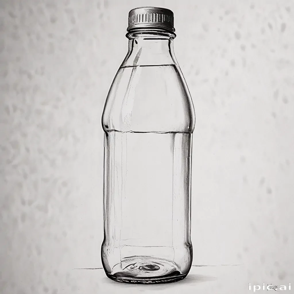 water bottle drawing