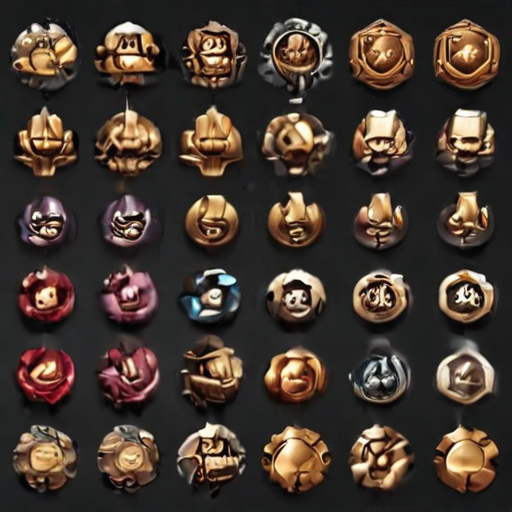Collection of Intricate Metallic Tokens Featuring Unique Character ...