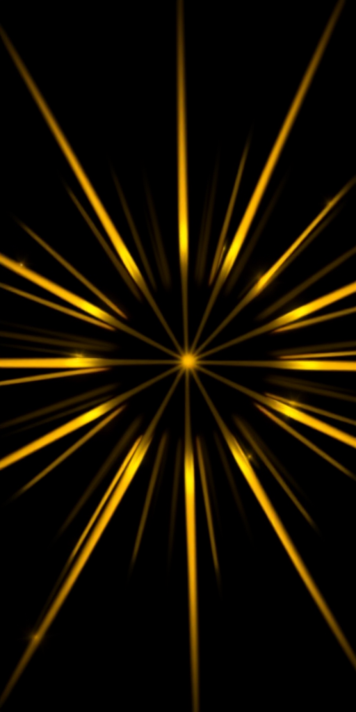 Generate a vibrant yellow starburst with sharp points, high contrast against a solid black background, using a DSLR camera, 50mm lens, f/1.8 aperture, ISO 100, shot at a 45-degree angle to enhance depth and detail.