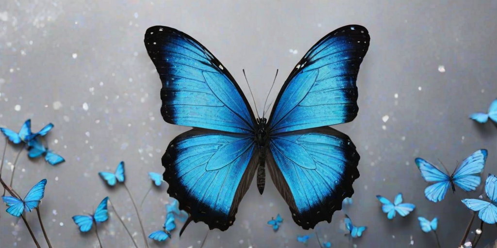aesthetic blue butterfly