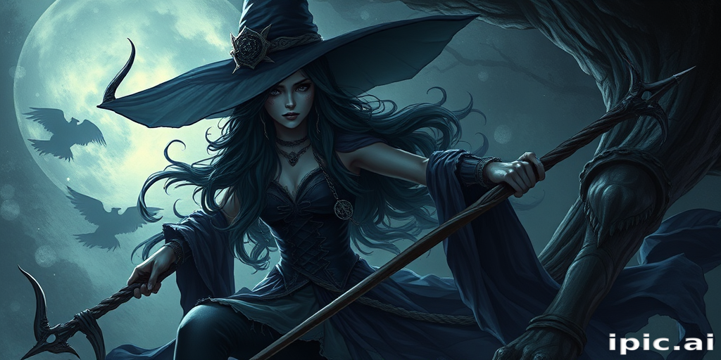 beautiful dark witch fantasy art