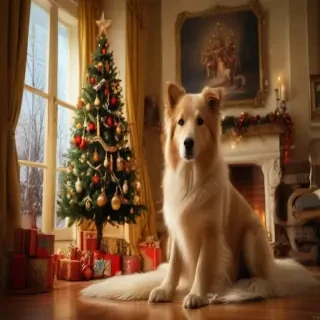 wallpaper christmas dog