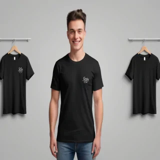 black t-shirt mockup
