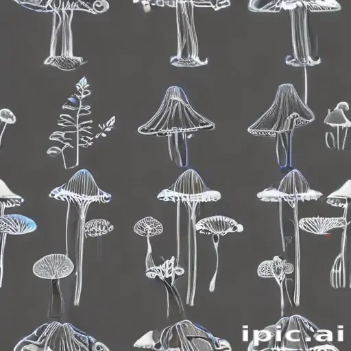 mushroom line art