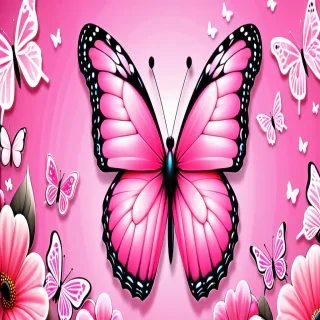 cute pink butterfly wallpaper