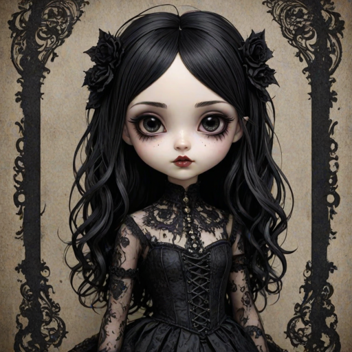 paperlarva, 1girl, gothic