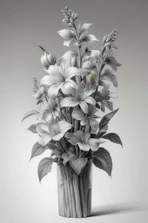 pencil drawing flowers
