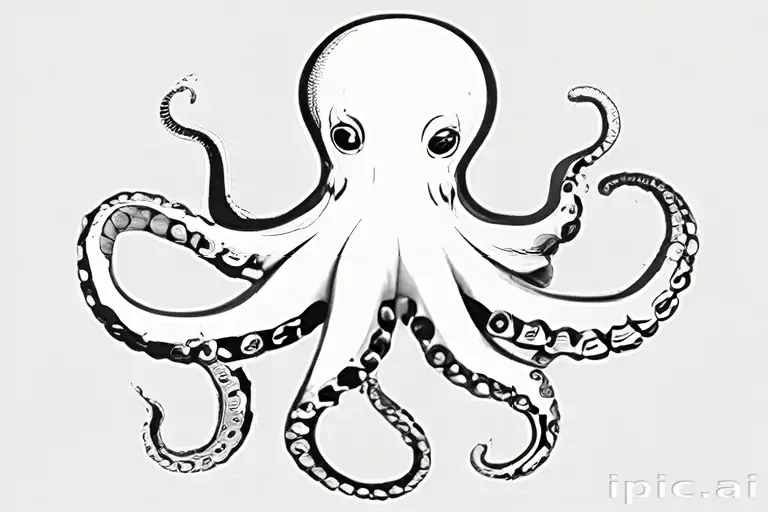 octopus clip art black and white
