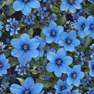 transparent blue flowers