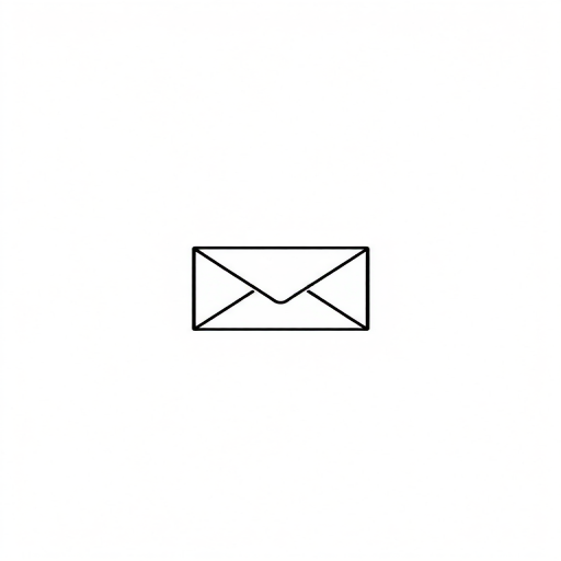create a minimalist design of an envelope icon with sharp lines and a clean aesthetic, photographed using a DSLR camera with a 50mm lens at f/2.8 aperture, ISO 100, in natural light and a depth of field focus for clarity.