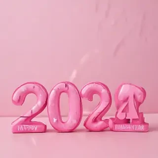pink happy new year 2024