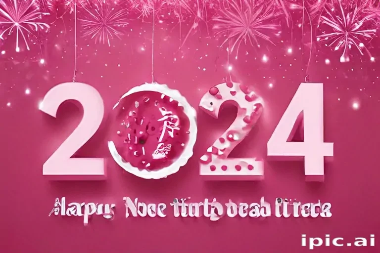 pink happy new year 2024