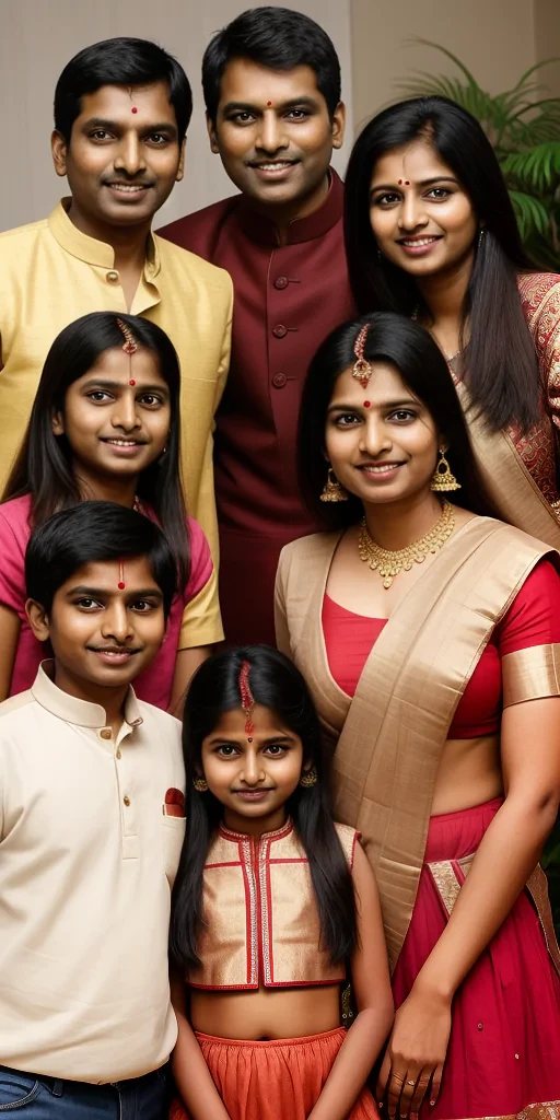 happy indian family