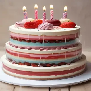 transparent birthday cake