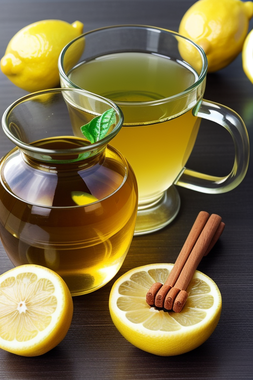 green tea and lemon and honey