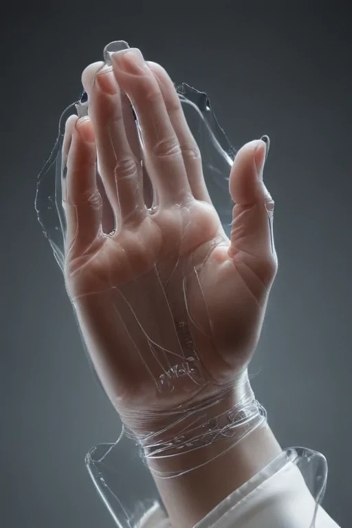 transparent praying hands