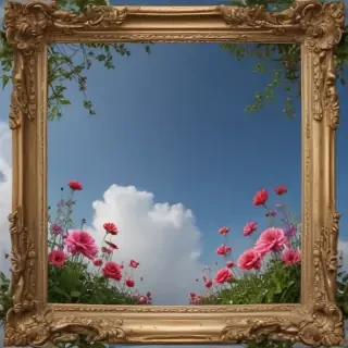 frame with flowers