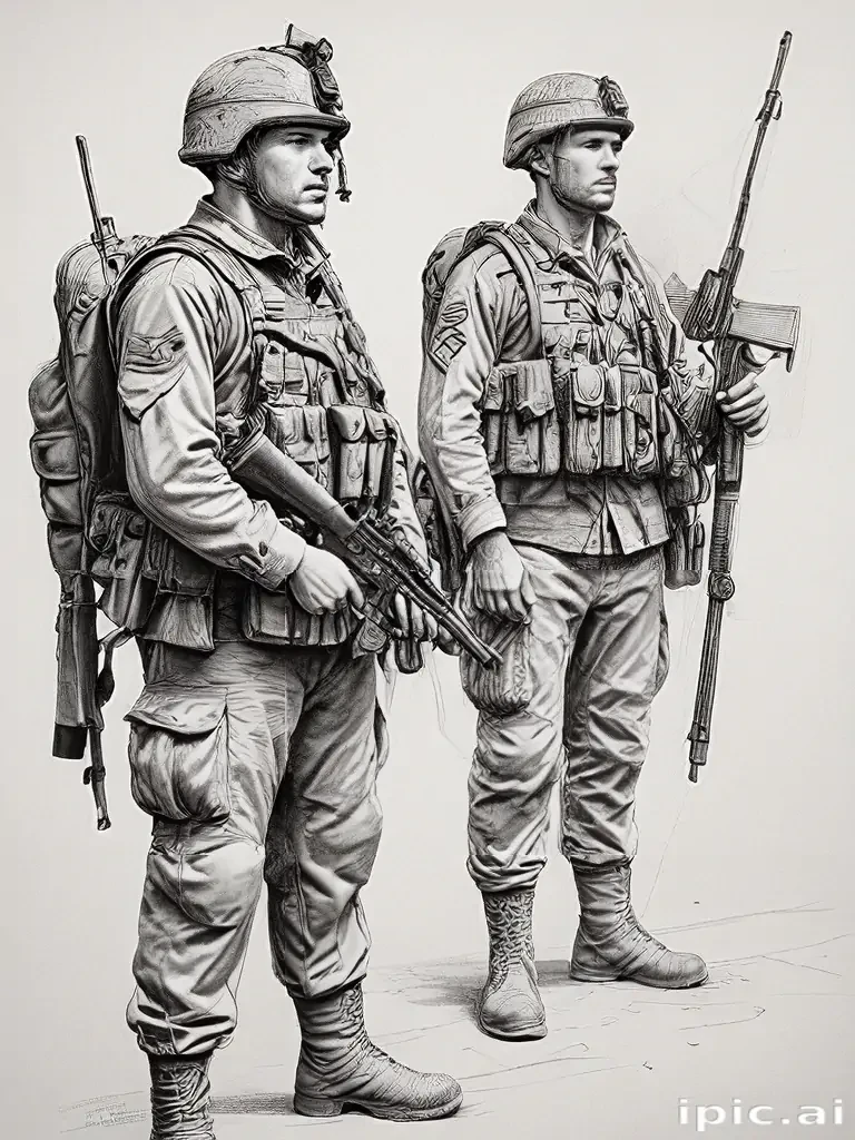soldiers drawing