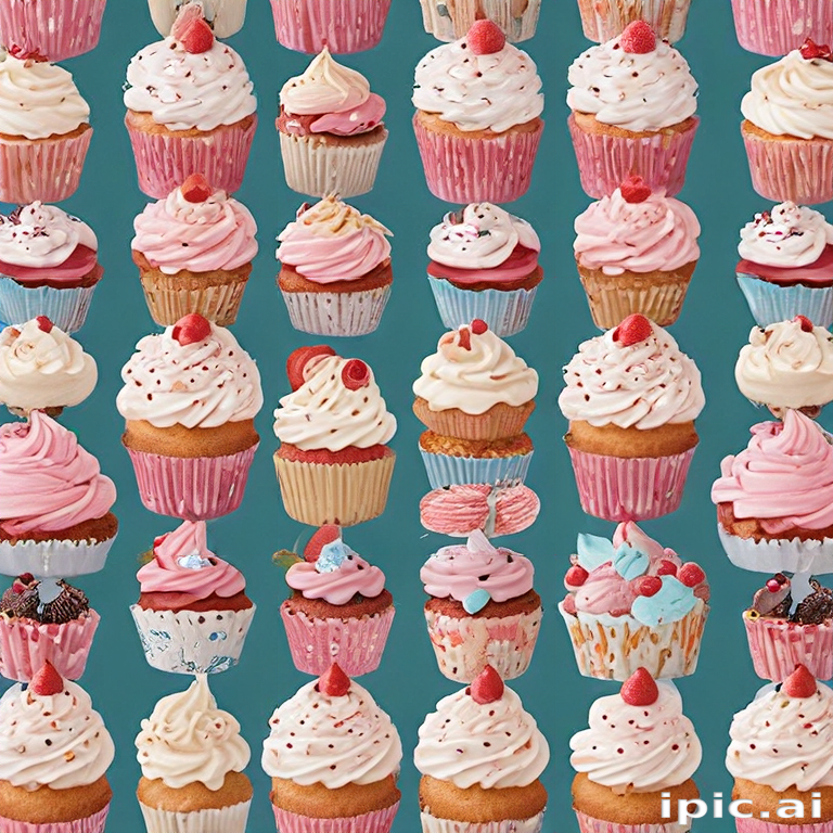 A Colorful Array of Delicious Cupcakes Perfect for Any Sweet Tooth.