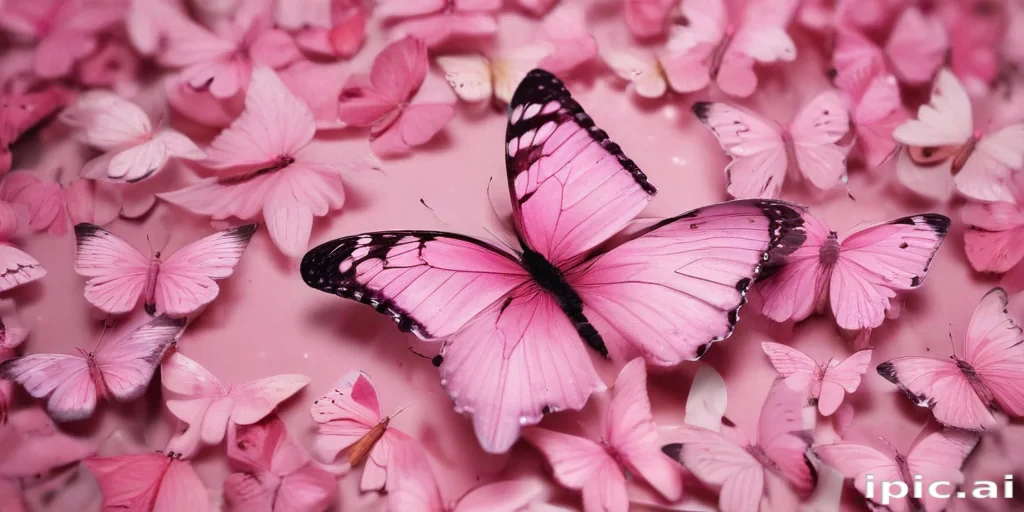 pink butterflies aesthetic
