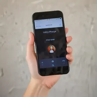 holding phone