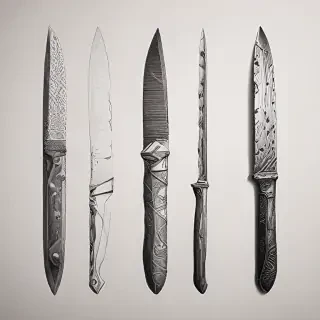 drawings of knives