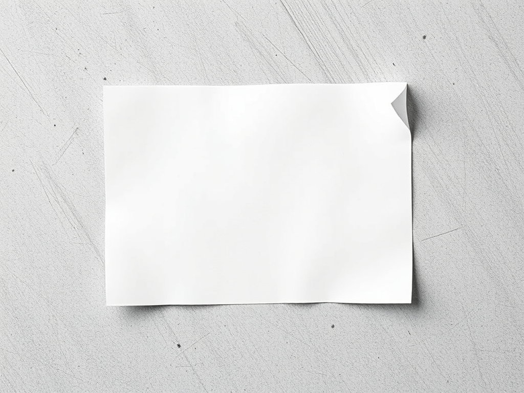Generate a pristine image of a blank, slightly curled paper note on a textured background, using a 50mm lens, aperture f/2.8, shutter speed 1/125, ISO 100, taken from a top-down perspective with a DSLR camera for enhanced sharpness and clarity.