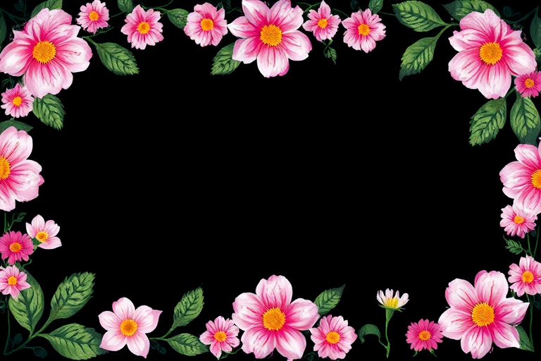 flower border transparent