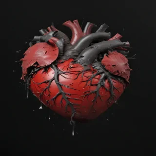 broken heart black background
