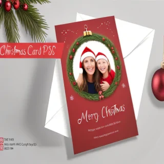 christmas card template psd