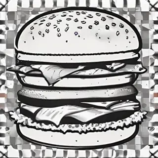 hamburger clipart black and white