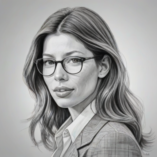 Lovely Jessica Biel, pencil sketch, portrait of Alluring woman 1974s in glasses, hair style beatnik, outline, clear lines, fine lines, 8k