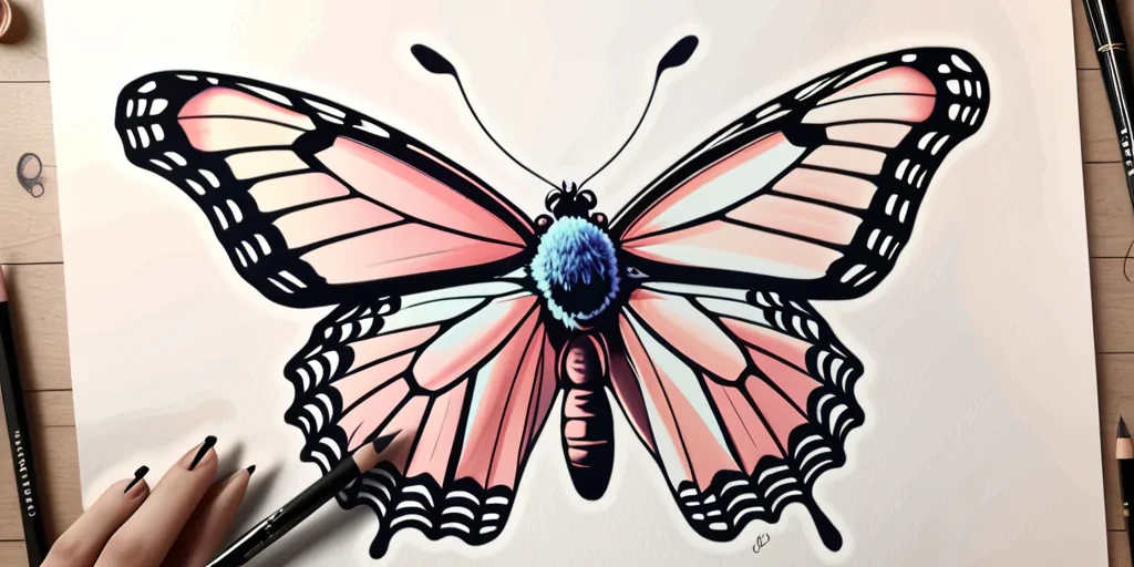 aesthetic butterfly drawing