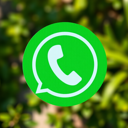 Generate an image of a green circular logo with a white telephone receiver symbol inside, using a DSLR camera, f/1.8 aperture, 50mm lens, top-down view, with soft natural lighting to enhance clarity and detail.