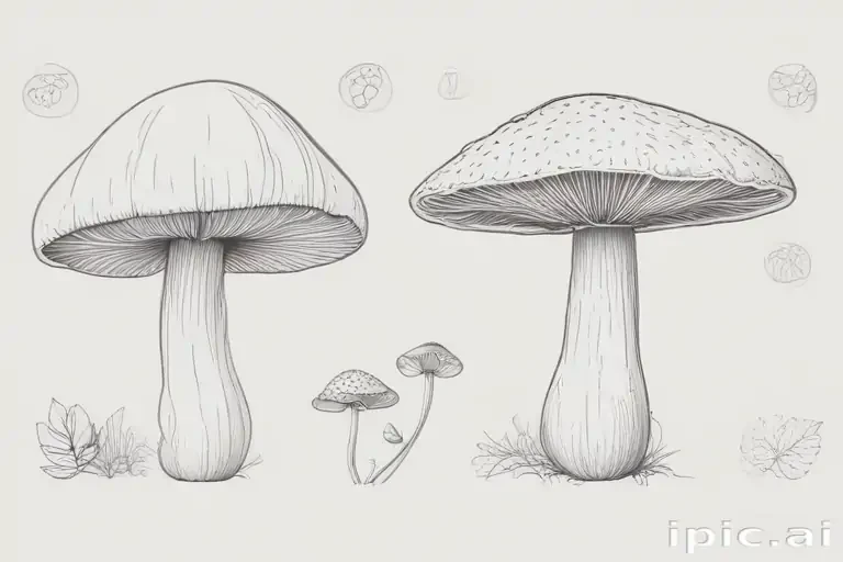 mushroom line art
