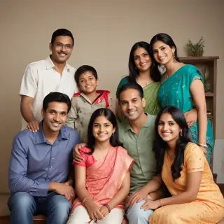 happy indian family