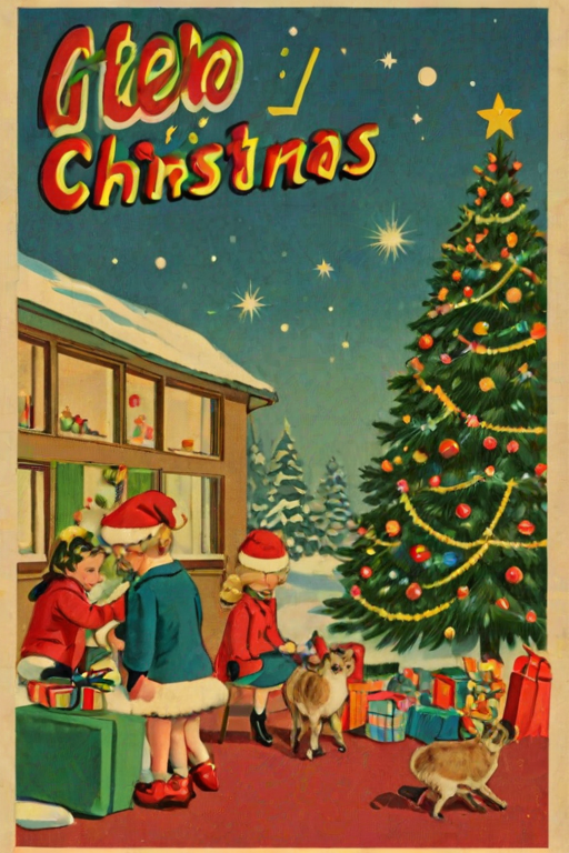retro christmas image