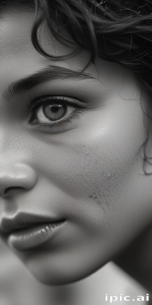 Close-up Portrait Highlighting Intricate Details of a Woman's Face