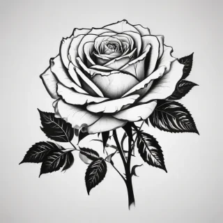 roses clipart black and white