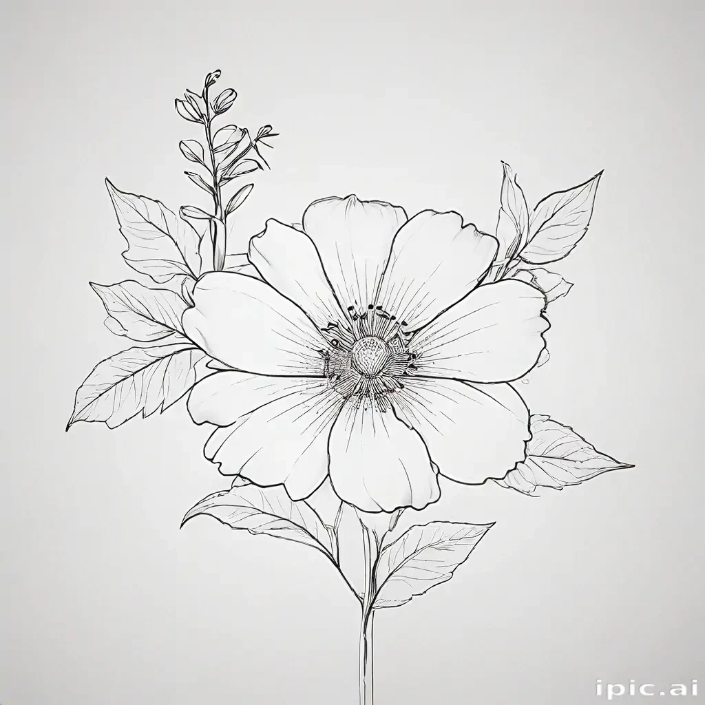 simple flower line art